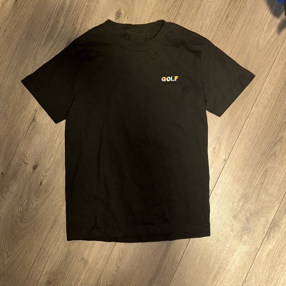 Golf Le Fleur Black Tee with Colorful Logo